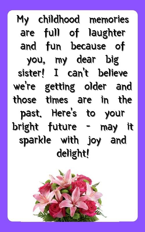 caption on sister birthday